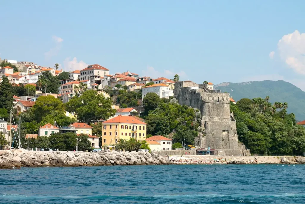A view of Herceg Novi, Montenegro, from the sea